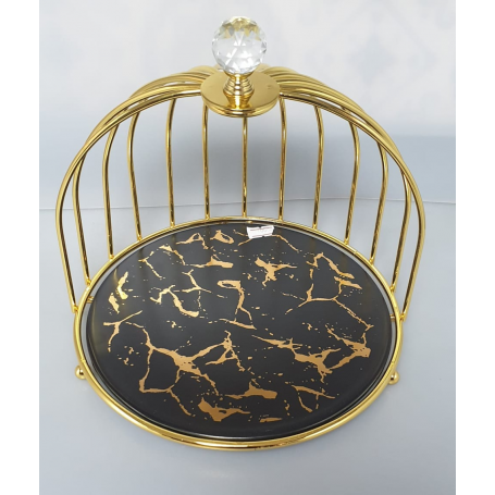 Presentoir A Gateaux Cage D Oiseau Effet Marbre 1 Etage